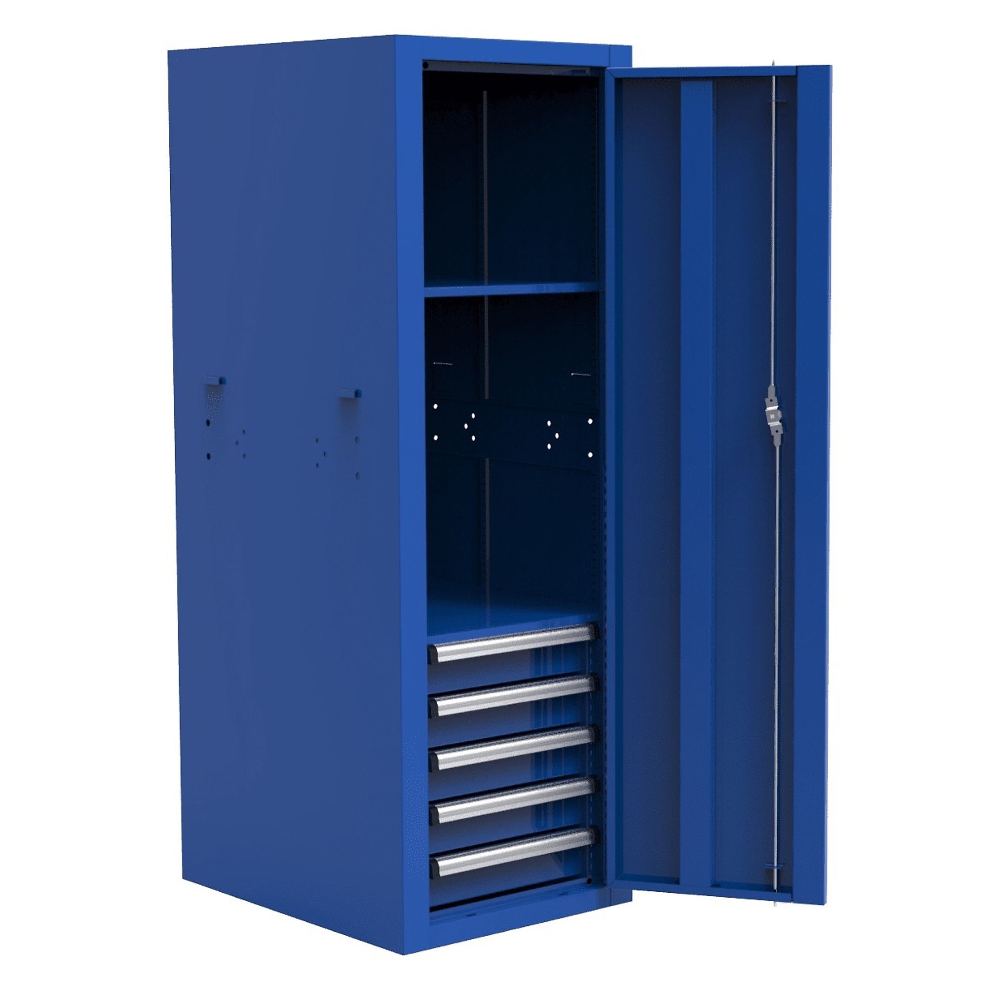 Homak 22in. Pro 2 Series 5-Drawer Side Tool Locker, Blue, 22in.W x 24.5in.D x 53.63in.H., Model# BL08022052
